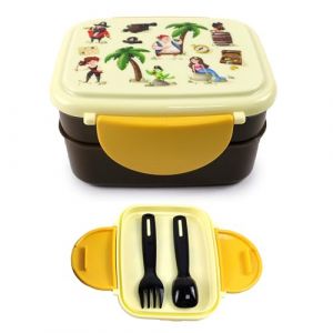 Puckator Lunch box compartimentée avec couverts Jolly Rogers Pirates Bento