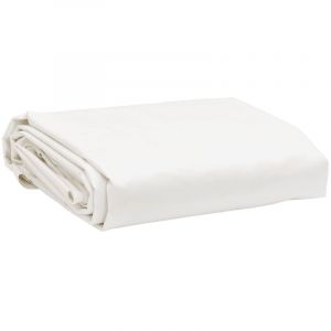 VidaXL Bâche, Couverture de Toit Résistante aux UV, Bâche de Protection pour Meuble de Jardin Remorque Voiture Extérieur, Blanc Ø 2,2 m 650 g/m²