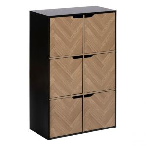 Étagère Mix'n'door 6 cases effet bois et noir