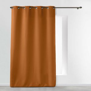 Douceur D'int&eacute;rieur - Rideau grande hauteur &agrave; &oelig;illets 140 x 280 cm &ndash; Polyester uni Essentiel camel