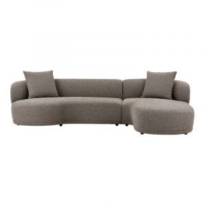 Malibu-canap&eacute; d'angle droit en tissu taupe