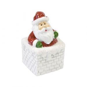 FIGURINE RÉSINE PÈRE NOËL C MINÉE 5 5X3CM BLANC