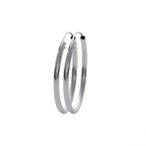 Créoles femme argent rhodié 3 mm - W0YY30