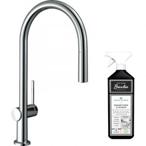 Hansgrohe Robinet de cuisine avec douchette Talis M54 210 chromé + nettoyant Briochin