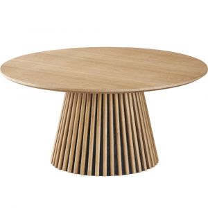 Table basse ronde en bois piètement cannelé Ø80 cm