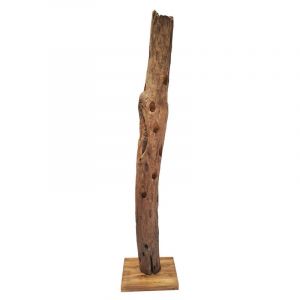 Meubletmoi - Range-bouteilles tronc d'arbre en teck 184 cm socle carré - tokela
