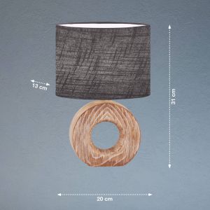 Fischer&honsel - Lampe de table lampe d'appoint lampe de chevet lampe de chambre céramique couleur bois