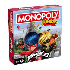 Winning Moves Monopoly Junior Miraculous en fran&ccedil;ais Jeu De Soci&eacute;t&eacute; 5+ - Jeu de Plateau pour 2 &agrave; 6 Joueurs - Version Officielle inspir&eacute;e de Ladybug et Chat Noir