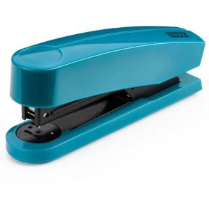 Novus Agrafeuse B2 Color ID 2.0 (capacité d'agrafage de 25 feuilles, mécanisme de chargement par le haut, appareil en métal avec un capot en plastique, 200 agrafes incluses) Bleu pétrole