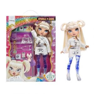 Rainbow high Sparkle & Shine Doll - Whitney - Poupée Mannequin de 28 cm avec Cheveux Blancs et Bulles Magiques dans Les Jambes, Couleur, Style, Jeu, À Collectionner, Enfants de 4 à 12 Ans et Plus