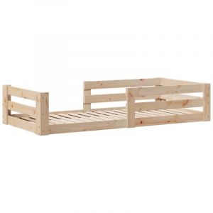 VidaXL Cadre de lit sans matelas 90x200 cm bois de pin massif, meuble de chambre à coucher, sommier, lit en bois, lit, lit simple, lit à panneaux