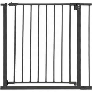 Relaxdays Barri&egrave;re de s&eacute;curit&eacute; pour escalier, 82-87 cm, sans per&ccedil;age, b&eacute;b&eacute;, escalier et porte, &agrave; clipser, noire