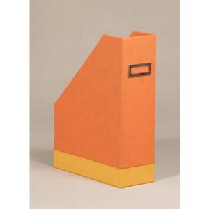 Image de Rhodia 318934C - Porte magazine rama, dos de 10, finition simili cuir, coloris tangerine