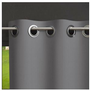 Soleil d'Ocre Rideau occultant à oeillets 135x250 cm BOHEME gris, par Gris