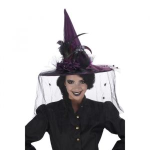 CHAPEAU SORCIERE SUPER LUXE PL ES NOIR/VIOLET