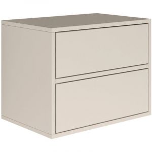 Selsey - framme &ndash; Table de chevet suspendue avec 2 tiroirs &ndash; gris cachemire &ndash; 50 cm