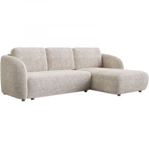Image de ALANYA - Canapé d'angle convertible avec coffre en tissu beige - Angle droit