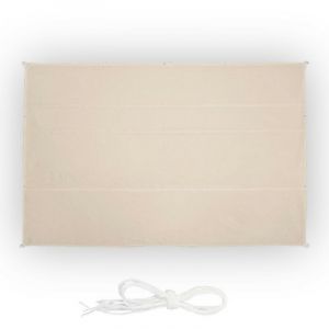 Relaxdays Voile d’ombrage rectangulaire, L x P : 5 x 7, imperméable, Anti-UV, tendeurs, terrasse, Balcon, Beige