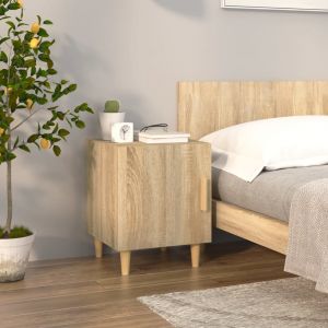 VidaXL Table de chevet Chêne Sonoma Bois d'ingénierie - Brun