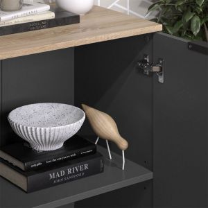 Commode Wido, Anthracite, 50x80cm avec &eacute;tag&egrave;re, Vicco