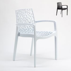 Image de Grand Soleil 22 Chaises Gruvyer ARM accoudoirs polypropyl&egrave;ne brillant offre stock | Blanc