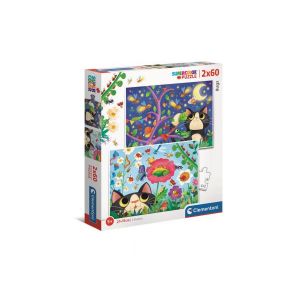 Clementoni Bugs-2x60 Enfant-boîte de 2 Puzzles