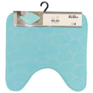 Tendance Tapis contour WC Vert d'eau en microfibre à mémoire de forme 45 x 50 cm