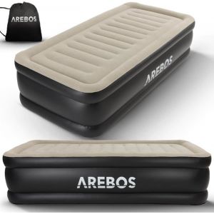 Arebos Matelas à air autogonflant Lit d'invité Matelas Lit gonflable avec pompe Gris / Anthracite - Gris / Anthracite