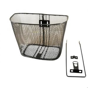 Panier v&eacute;lo avant acier maille plastifie city fixation pivot fourche et roue S&eacute;lection CGN Cycle