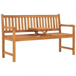 VidaXL Banc de jardin 3 places avec table 150 cm Teck solide