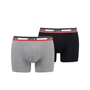 Levi's Boxer, Middle Grey Melange, M (Lot de 2) Homme