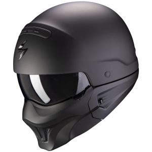 Scorpion Exo Casque jet -Combat Evo Solid noir mat - M