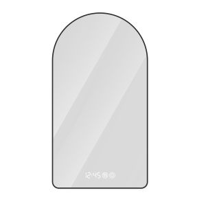 Miroir LED de Salle de Bain en Arche 70&times;120 cm,Affichage Heure et Temp&eacute;rature, R&eacute;tro-&eacute;clairage, Anti-bu&eacute;e, Dimmable,Cadre Noir