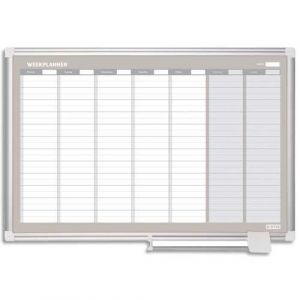 Image de BISILQUE Planning Bi-Office hebdo perpétuel magnétique New Génération - Dim. L90 x H60 cm blanc/gris