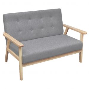 VidaXL Canapé à 2 Places Tissu Gris Clair Canapé de Salon Séjour Sofa Meuble