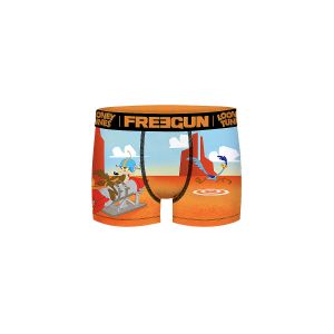 Image de Freegun Boxer Enfant Coyote, Caleçon Garçon Looney Tunes, Respirant & Stretch, Orange, Bleu, Rouge, Taille 12/14 Ans