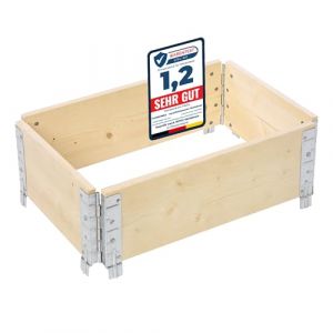 Garronda Carré Potager modulable en Bois Naturel 60x40x20 cm – Jardinière extérieure en palettes, empilable et Pliable, pour Jardin, Plantes, Fleurs,