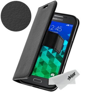 Avizar FOLIO-LENNY-BK-G360F - &Eacute;tui &agrave; clapet en eco-cuir grain&eacute; pour Galaxy Core 2