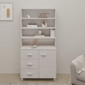 Image de VidaXL Buffet Bois massif de pin Blanc