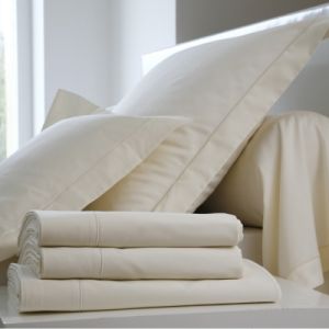 Blanc des vosges Uni Percale Taie de traversin Coton Nougat 90 x 190 cm