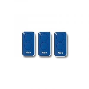 Nice Lot de 3 Télécommandes INTI2B - 2 canaux bleus 433,92 MHz + 1 porte-clés Domobip