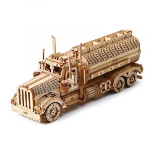 Dam Maquette en bois 3d, conception de camion-citerne avec mouvement mécanique.