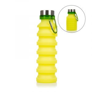 Dam Bouteille de sport pliable en silicone. 470 &agrave; 550ml, sans bpa, bouchon.