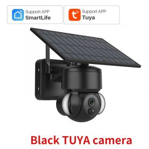 Camera solaire sans fil tuya WiFi avec panneau solaire 1080P Detection de mouvement pir Peut etre installee separement avec batterie Noir