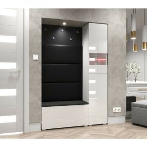 Azura home design Meuble d'entrée GF84, 120 x 35 x 182 cm, blanc brillant