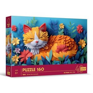 Trefl Puzzle Effet 3D, Chaton - 160 &eacute;l&eacute;ments - 40e Anniversaire, Puzzle Color&eacute; avec des Animaux, pour Les Enfants &agrave; partir de 6 Ans