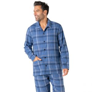 Eminence Pyjama long ouvert homme Flanelle multicolore en coton