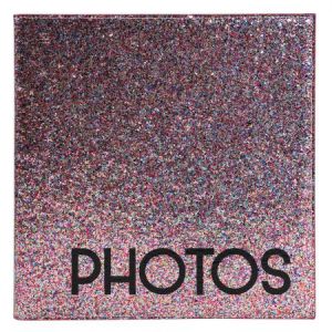 Image de Exacompta 14205E - Album photos Strass 25x25 cm, 30p. noires/60 photos, reliure livre coloris rose