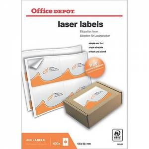 Office dépôt Étiquettes Laser Special format Blanc 139 x 99 1 mm 100 Feuilles de 4 Étiquettes