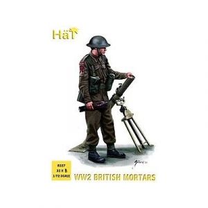 Hat &Eacute;quipe britannique de mortier de la Seconde Guerre mondiale &ndash; Kit de soldat en plastique 1:72